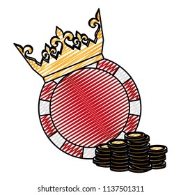 doodle crown with bet and coins to casino game