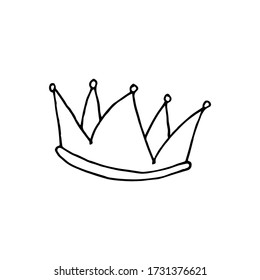 Corona de perro. dibujado a mano de una corona aislada en un fondo blanco. Etiqueta de ilustración de vector, icono, elemento de diseño