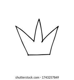 Doodle crown. hand drawn of a crown isolated on a white background. Vector illustration sticker, icon, design element