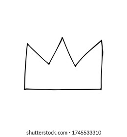 Doodle crown. hand drawn of a crown isolated on a white background. Vector illustration sticker, icon, design element