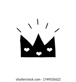Doodle crown. hand drawn of a crown isolated on a white background. Vector illustration sticker, icon, design element