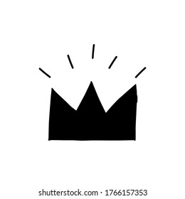 Doodle crown. hand drawn of a crown isolated on a white background. Vector illustration sticker, icon, design element