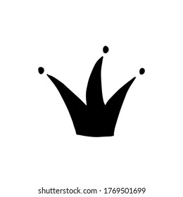 Doodle crown. hand drawn of a crown isolated on a white background. Vector illustration sticker, icon, design element
