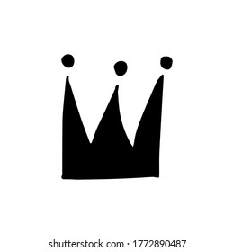 Doodle crown. hand drawn of a crown isolated on a white background. Vector illustration sticker, icon, design element