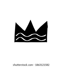 Doodle crown. hand drawn crown isolated on a white background. Vector illustration sticker, icon, design element