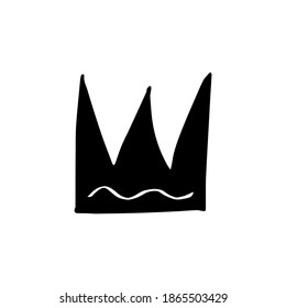 Corona de perro. dibujado a mano de una corona aislada en un fondo blanco. Etiqueta de ilustración de vector, icono, elemento de diseño