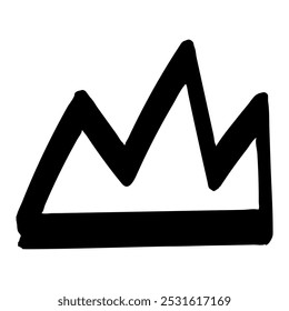 Doodle crown hand drawn. Line sketch royal element.
