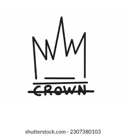 dibujado a mano por la corona del doodle, ilustrador vectorial