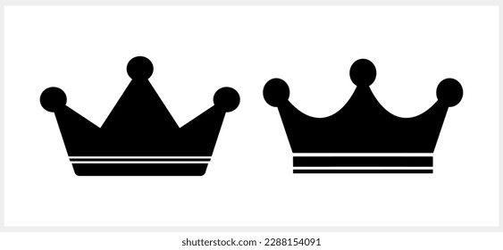 Doodle crown icon isolated. Stencil clipart. Vector stock illustration. EPS 10