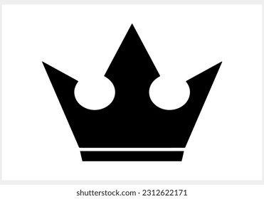 Doodle crown icon isolated. Stencil clipart. Vector stock illustration. EPS 10