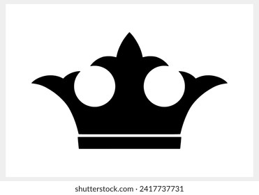 Doodle crown icon isolated. Stencil clipart. Vector stock illustration. EPS 10