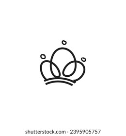 Doodle crown, Line art king or queen crown sketch