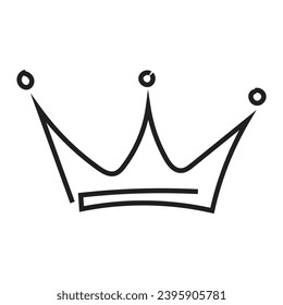 Doodle crown, Line art king or queen crown sketch