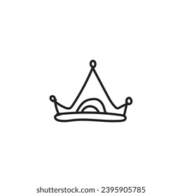 Doodle crown, Line art king or queen crown sketch