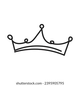 Doodle crown, Line art king or queen crown sketch