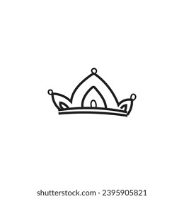 Doodle crown, Line art king or queen crown sketch