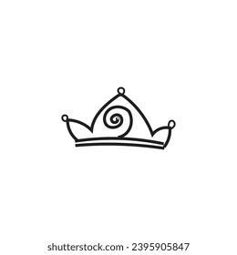 Doodle crown, Line art king or queen crown sketch