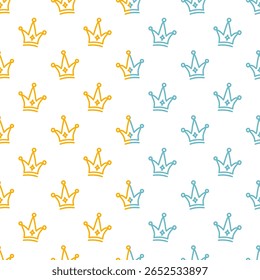 Doodle Crown Pattern Background. King Crown pattern. seamless pattern crown pattern background.