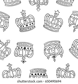Doodle crown sketch hand draw