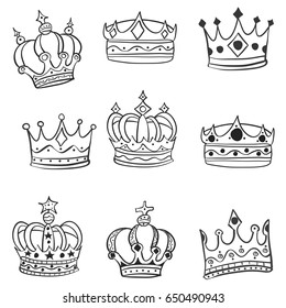 Doodle of crown various hand draw
