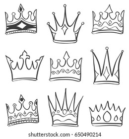 Doodle crown various sketch collection