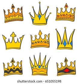 Doodle of crown various style