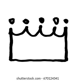 Doodle crown with white background