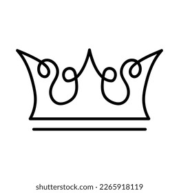 Doodle crowns  Line art king queen crown sketch vector illustration