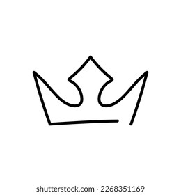 Doodle crowns. Line art king or queen crown sketch vector illustration