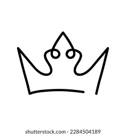 Doodle crowns  Line art king queen crown sketch vector illustration
