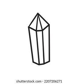 Doodle-Kristall. Zaubersymbol des Doodles. Diamantensymbol einzeln auf Weiß.Vektorgrafik