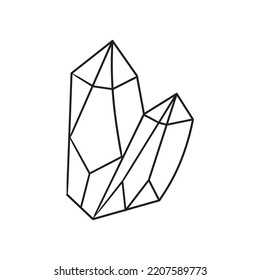 Doodle crystal. Doodle magic symbol. Diamond icon isolated on white.Vector illustration