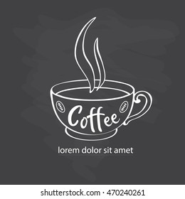 Doodle cup of coffee symbol