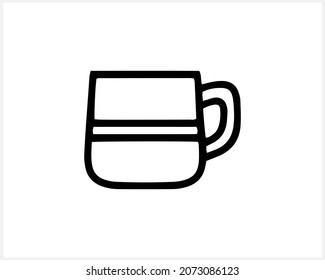 Doodle cup isolated on white. Tourism clip art. Sketch vector stock illustration. EPS 10