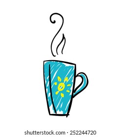 Doodle cup of tea illustration 