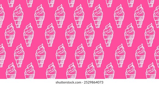 Doodle Cupcake Muster. doodle Eis Muster Hintergrund. Eiscreme-Kegel-Muster Hintergrund. Sweet Desserts Muster Hintergrund.