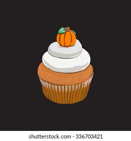 Doodle cupcake in vector