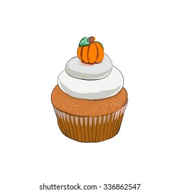 Doodle cupcake in vector