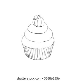 Doodle cupcake in vector