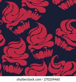 Doodle cupcakes pattern