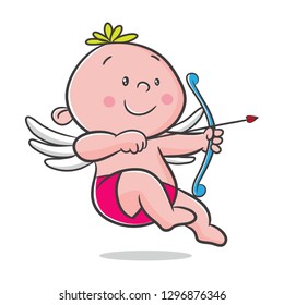 doodle cupid cartoon vector, character design, happy valentine's day