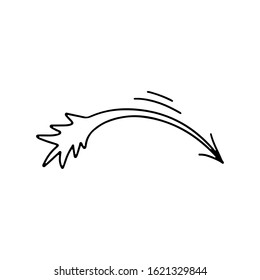 Doodle of cupid's arrow vector illustration isolated on white background. Template for stickers, greeting scrapbooking, congratulations, invitations, planners, wedding, Valentines Day 
