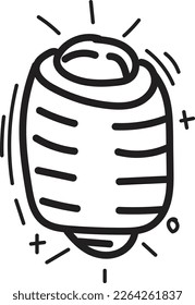 doodle curler icon outline vector