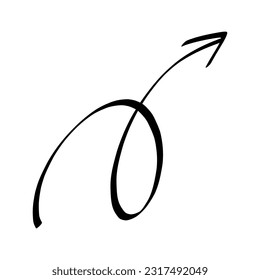 Doodle Curly Squiggle Arrow Illustration