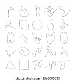 doodle curved arrows icons vector set 
