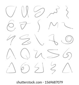 doodle curved arrows icons vector set 