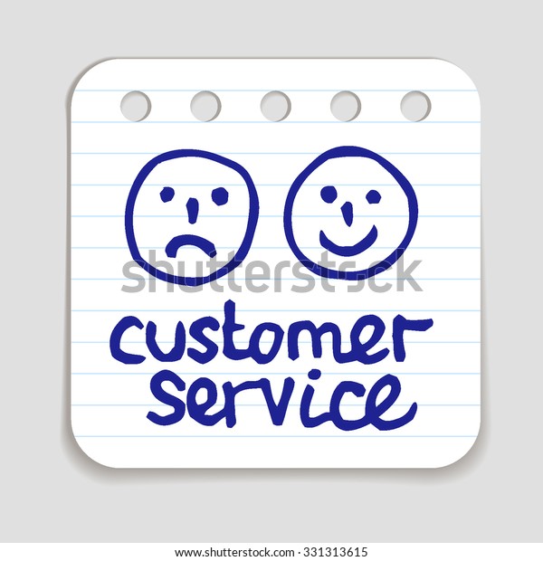 doodle customer service icon blue pen stock vector royalty free 331313615 shutterstock