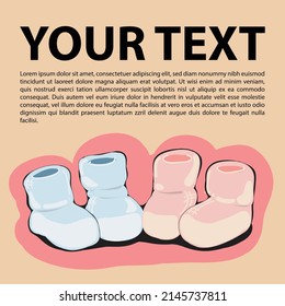 Doodle Cute Baby Vector - Baby shoes