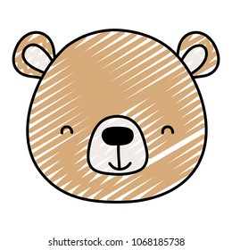 doodle cute bear head wild animal