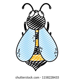 doodle cute bee natural insect animal